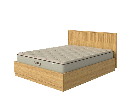 Кровать 120х200 Tempo с подъемным механизмом - Кровать с ПМ с вертикальной фрезеровкой и декоративным обрамлением изголовья