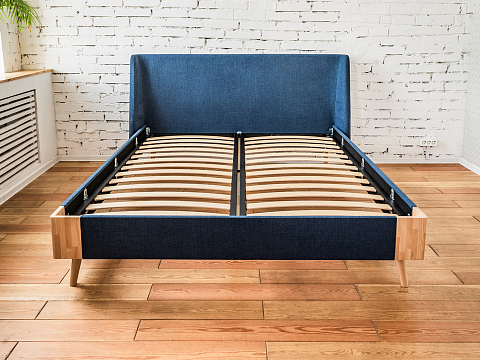 Кровать 160 на 200 Lagom Side Soft - Оригинальная кровать в обивке из мебельной ткани.