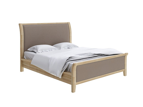 Серая кровать Dublin - Уютная кровать со встроенным основанием из массива сосны с мягкими элементами.