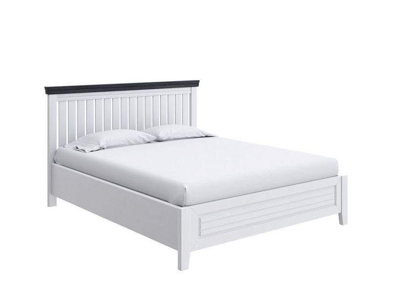 Кровать Olivia с подъемным механизмом 140x200 Массив (сосна) Белая эмаль/Венге - Кровать с подъёмным механизмом из массива с контрастной декоративной планкой.